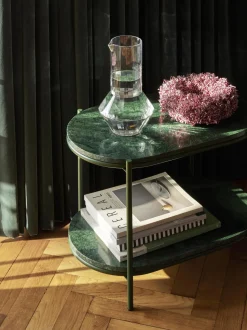 Mesa Auxiliar Ovalada De Marmol Nusa