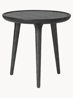 Mesa Auxiliar Redonda Artesanal De Madera De Roble Accent