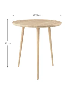 Mesa Auxiliar Redonda Artesanal De Madera De Roble Accent