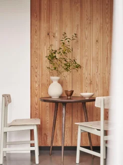 Mesa Auxiliar Redonda Artesanal De Madera De Roble Accent