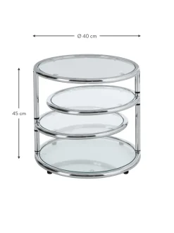 Mesa Auxiliar Redonda De Vidrio Dotts