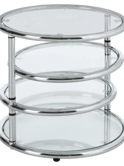 Mesa Auxiliar Redonda De Vidrio Dotts