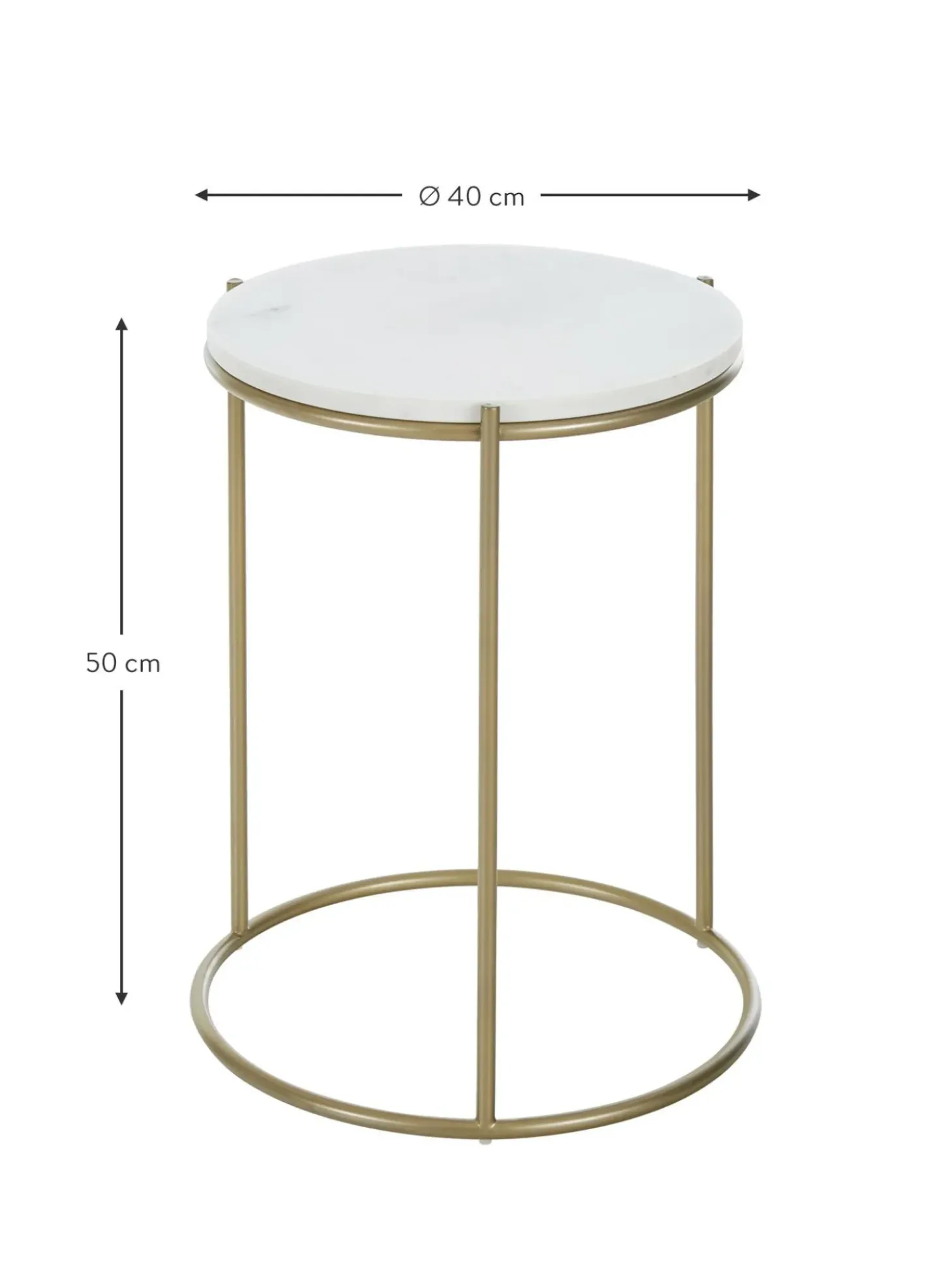 Mesa Auxiliar Redonda De Marmol Ella