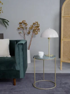 Mesa Auxiliar Redonda De Marmol Ella