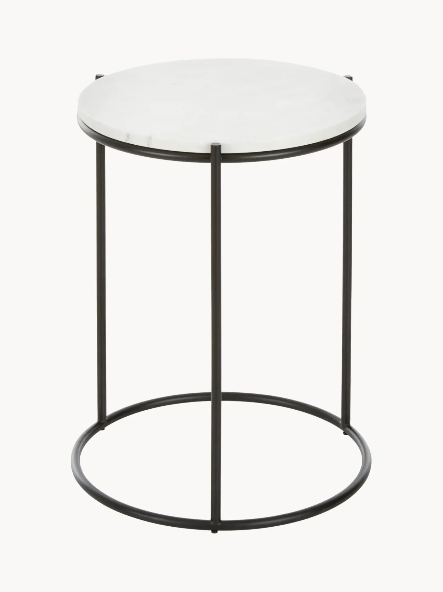 Mesa Auxiliar Redonda De Marmol Ella