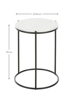 Mesa Auxiliar Redonda De Marmol Ella