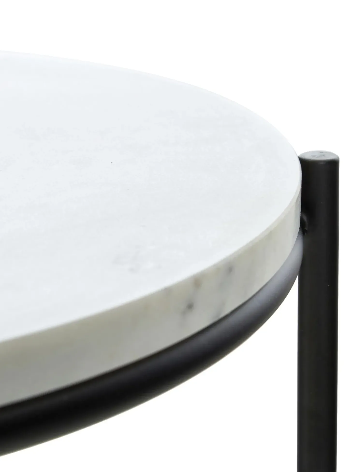 Mesa Auxiliar Redonda De Marmol Ella