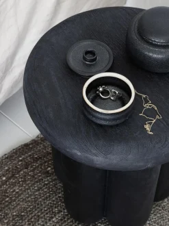 Mesa Auxiliar Redonda De Madera De Mango Phant