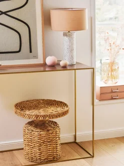 Mesa Auxiliar Redonda De Ratan Camo