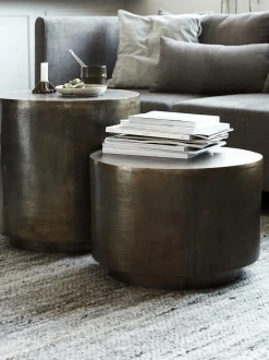 Mesa Auxiliar Redonda De Metal Rota