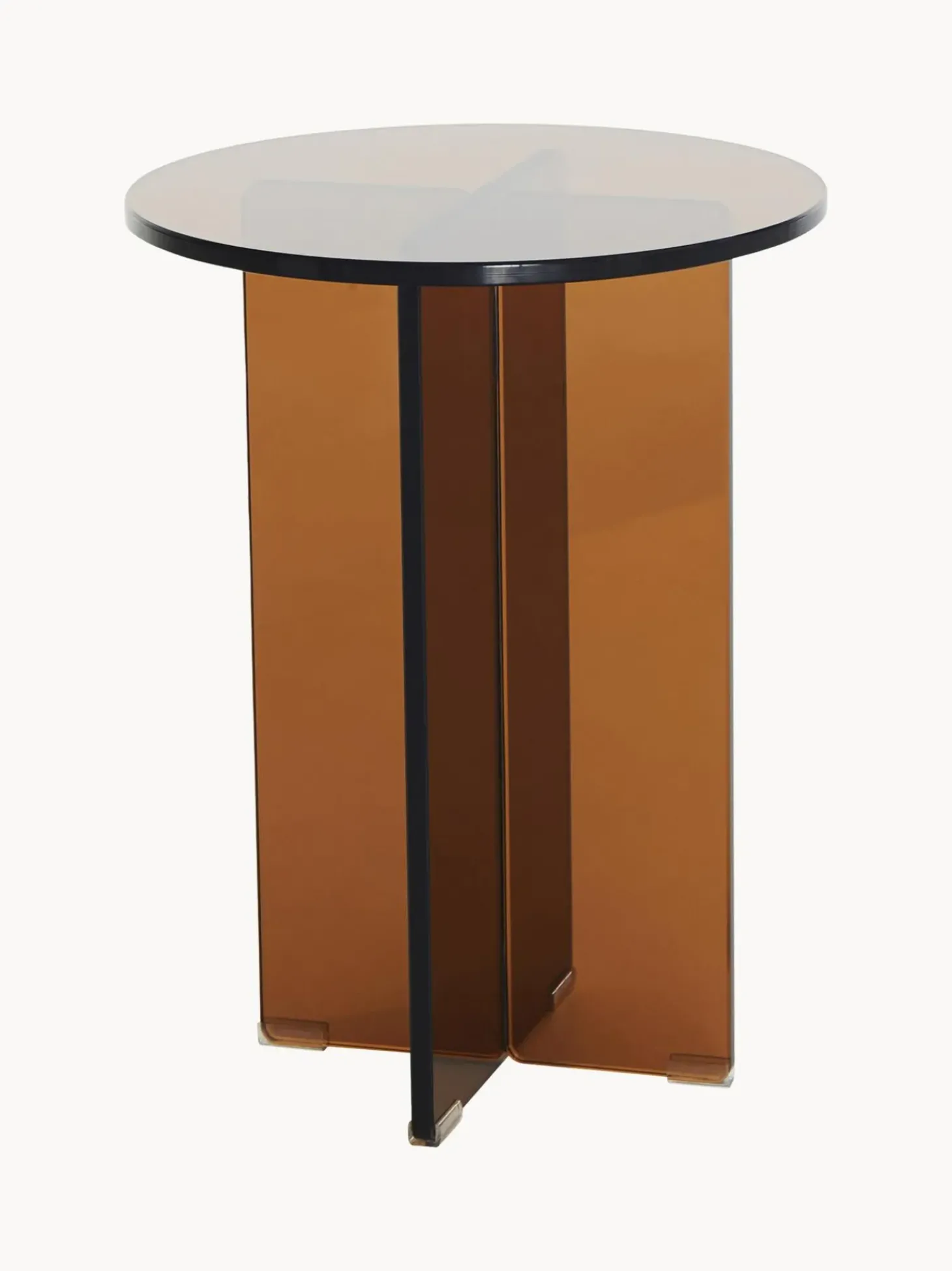 Mesa Auxiliar Redonda Iris, Tablero De Vidrio Tintato