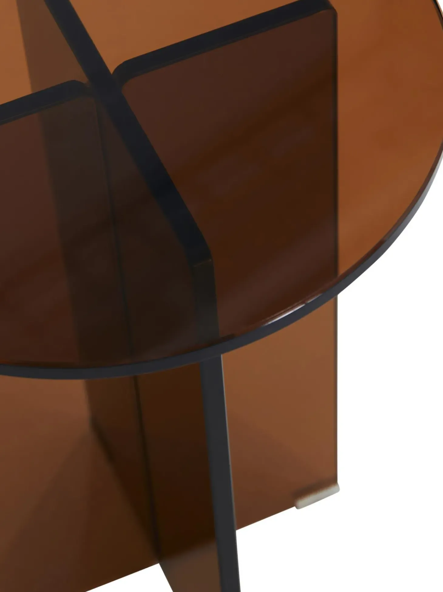 Mesa Auxiliar Redonda Iris, Tablero De Vidrio Tintato