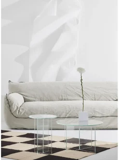 Mesa Auxiliar Redonda Iris, Tablero De Vidrio