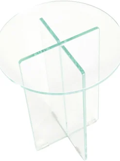 Mesa Auxiliar Redonda Iris, Tablero De Vidrio