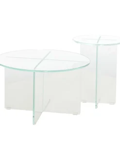 Mesa Auxiliar Redonda Iris, Tablero De Vidrio