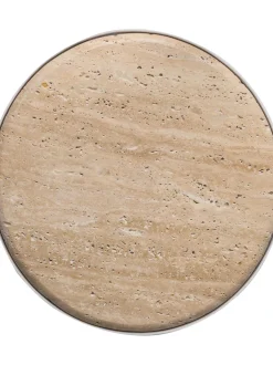 Mesa Auxiliar Redonda Stoner, Tablero De Travertino
