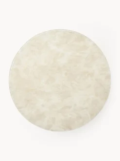 Mesa De Centro Antigua, Tablero De Vidrio En Aspecto Marmol