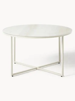 Mesa De Centro Antigua, Tablero De Vidrio En Aspecto Marmol