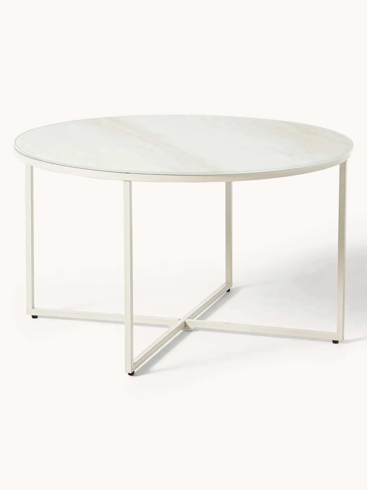 Mesa De Centro Antigua, Tablero De Vidrio En Aspecto Marmol