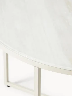 Mesa De Centro Antigua, Tablero De Vidrio En Aspecto Marmol