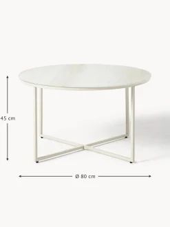 Mesa De Centro Antigua, Tablero De Vidrio En Aspecto Marmol