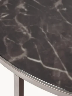 Mesa De Centro Antigua, Tablero De Vidrio En Aspecto Marmol