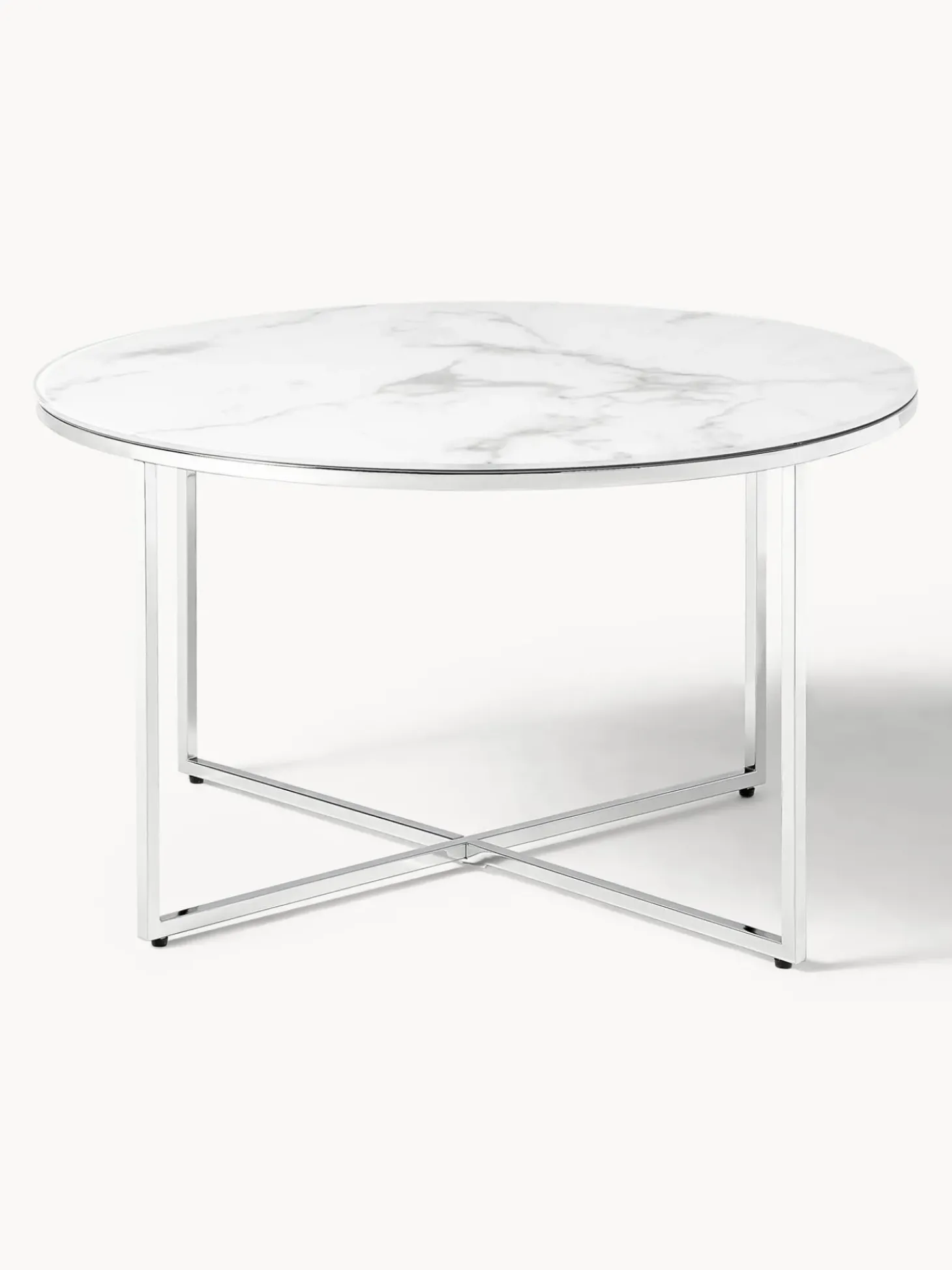 Mesa De Centro Antigua, Tablero De Vidrio En Aspecto Marmol