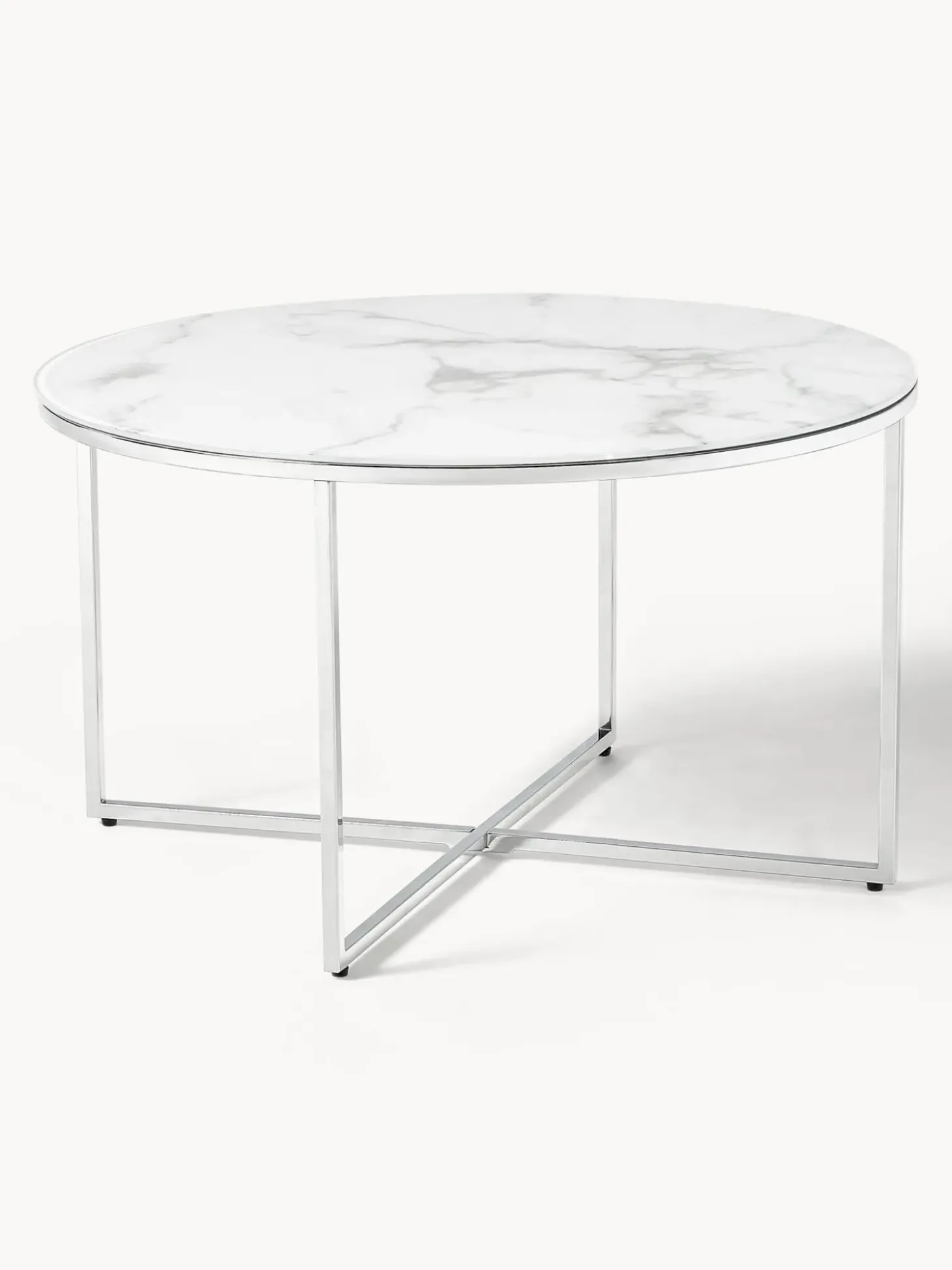 Mesa De Centro Antigua, Tablero De Vidrio En Aspecto Marmol