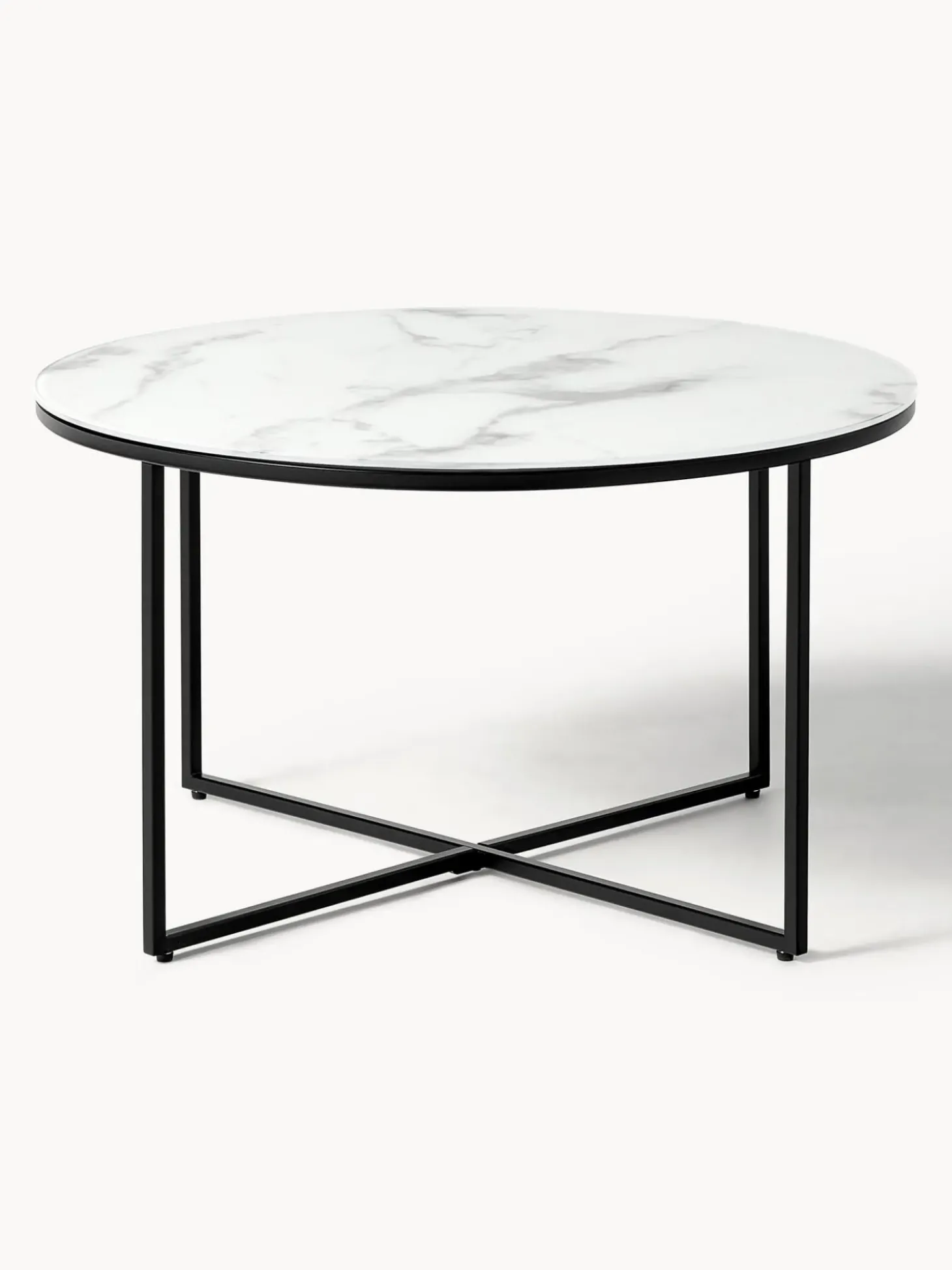 Mesa De Centro Antigua, Tablero De Vidrio En Aspecto Marmol