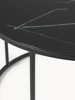 Mesa De Centro Antigua, Tablero De Vidrio En Aspecto Marmol