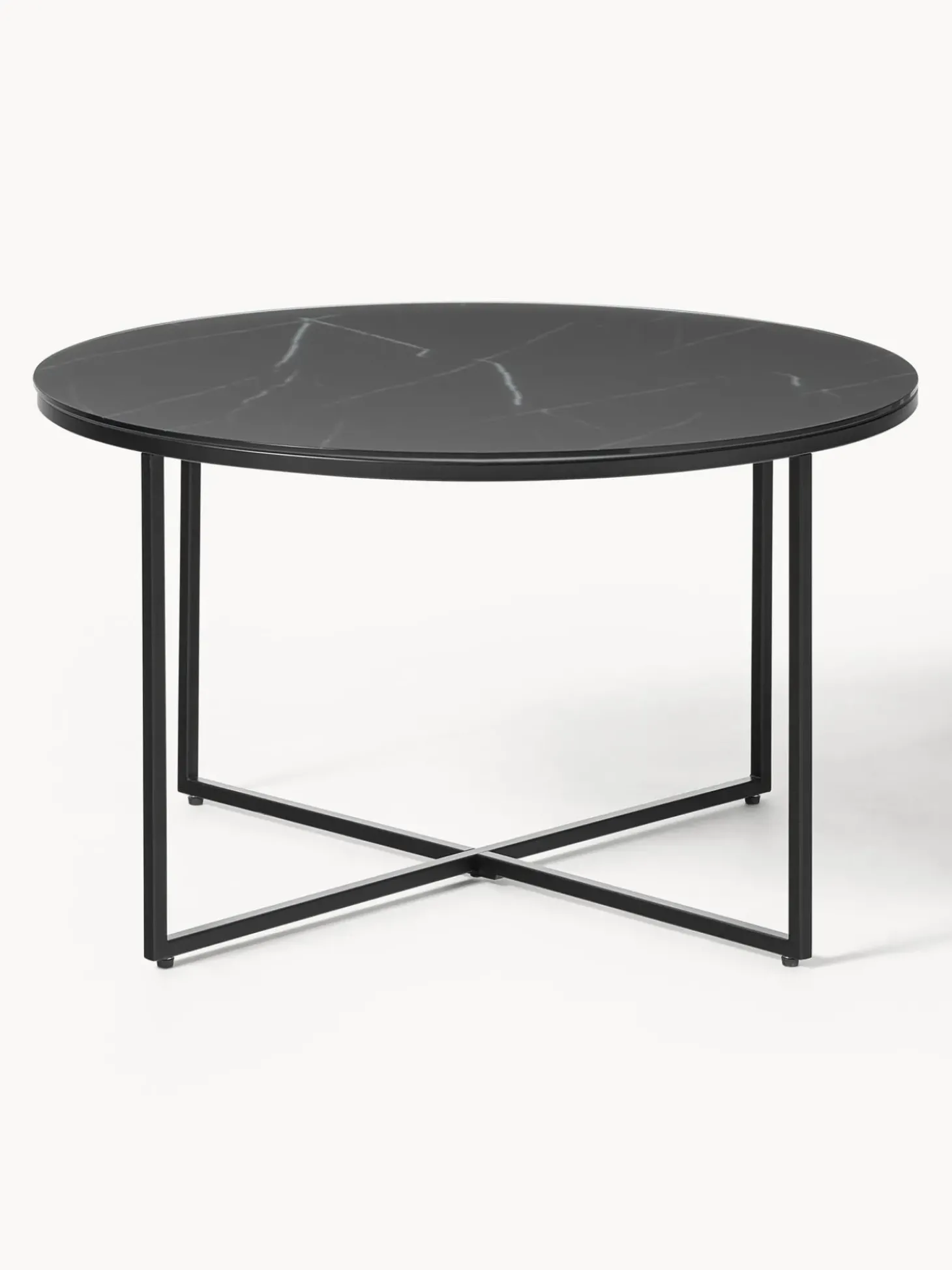 Mesa De Centro Antigua, Tablero De Vidrio En Aspecto Marmol