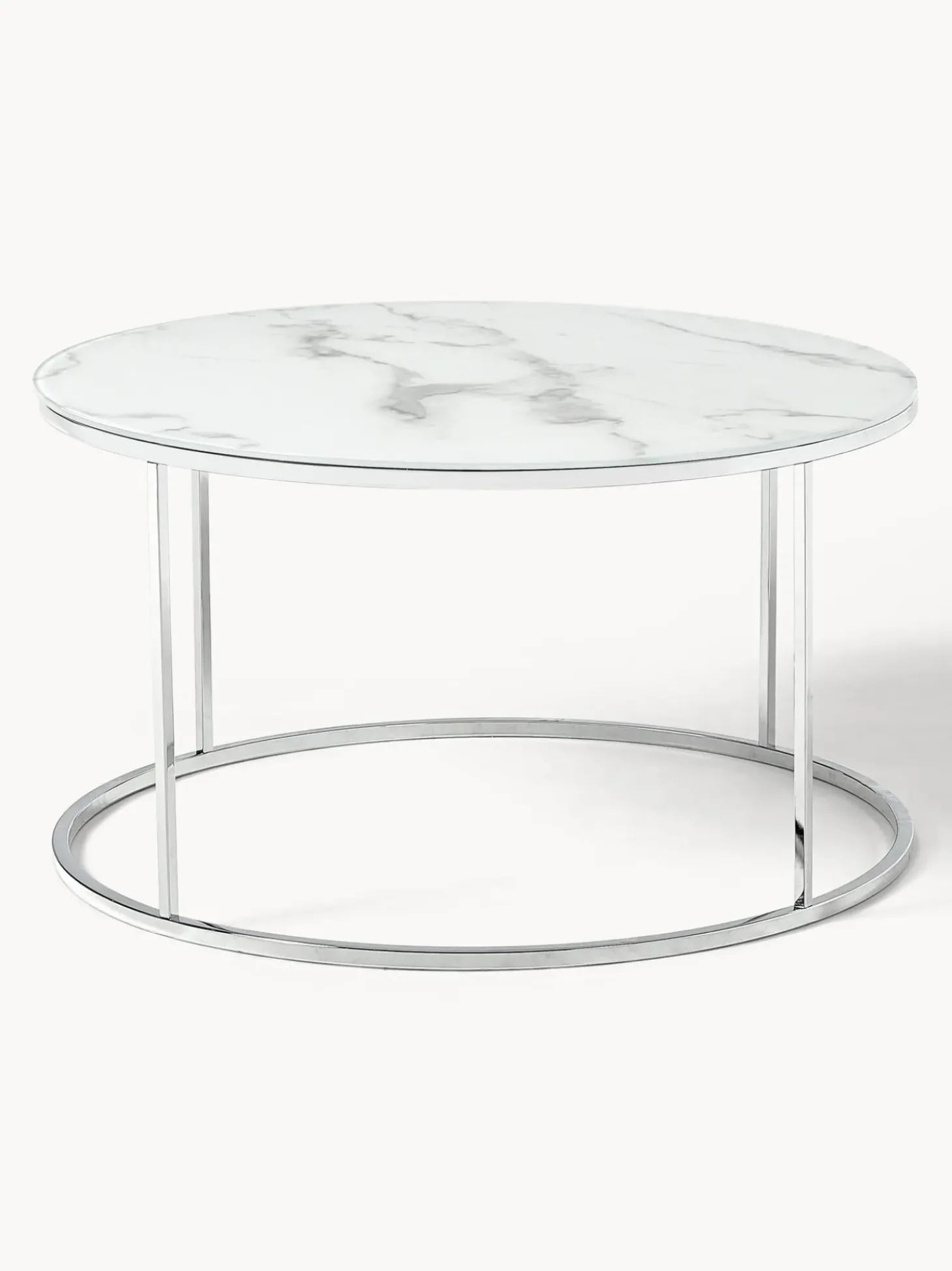 Mesa De Centro Antigua, Tablero De Vidrio En Aspecto Marmol