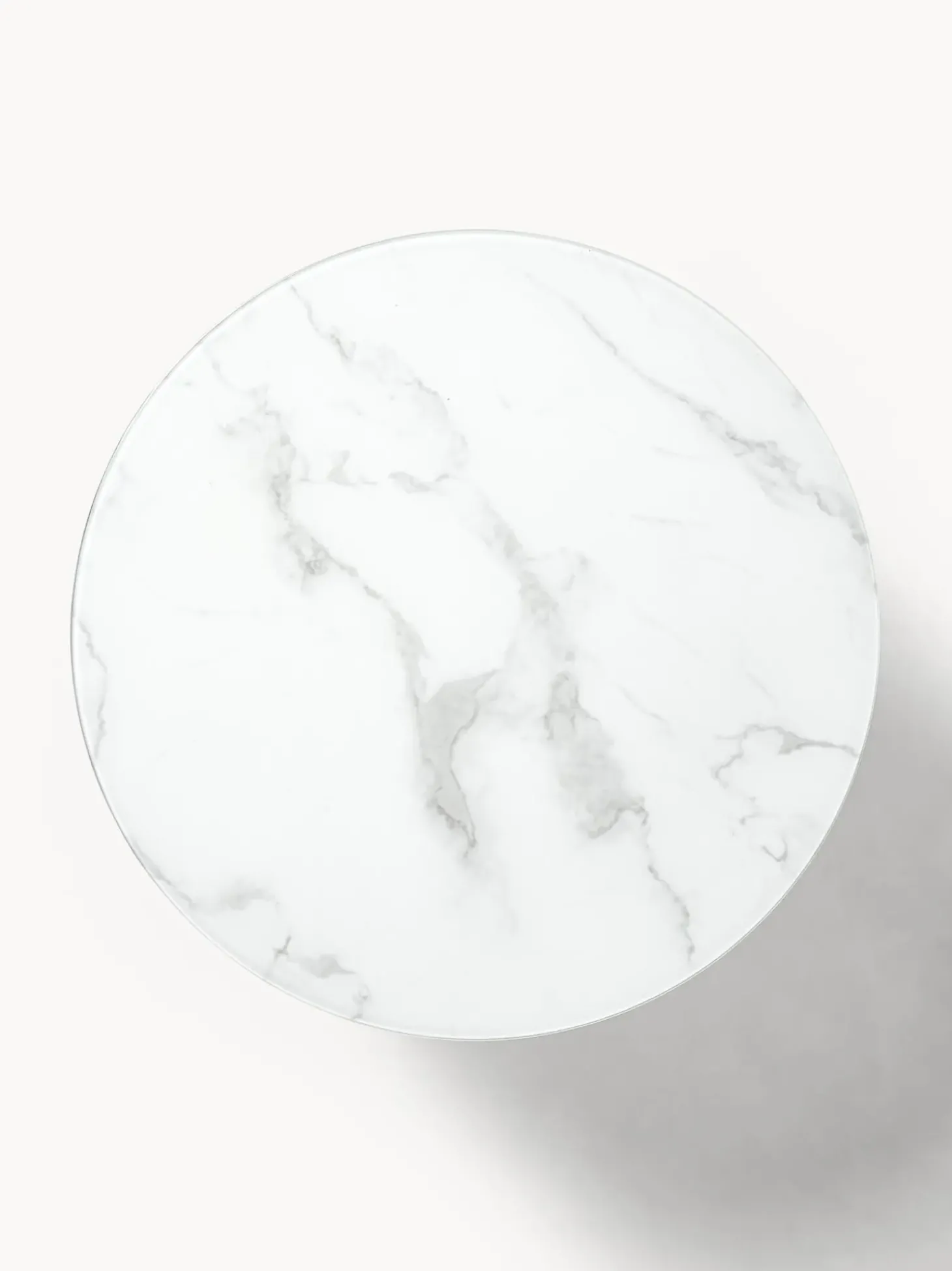 Mesa De Centro Antigua, Tablero De Vidrio En Aspecto Marmol