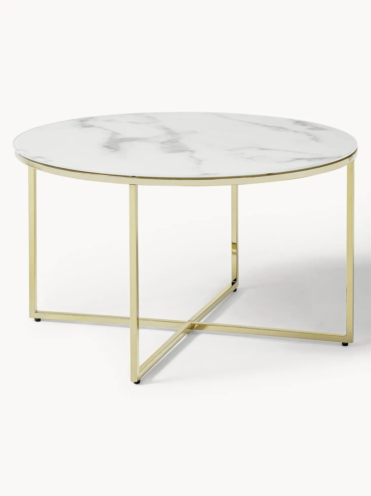 Mesa De Centro Antigua, Tablero De Vidrio En Aspecto Marmol