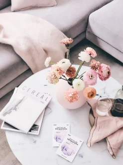 Mesa De Centro Antigua, Tablero De Vidrio En Aspecto Marmol