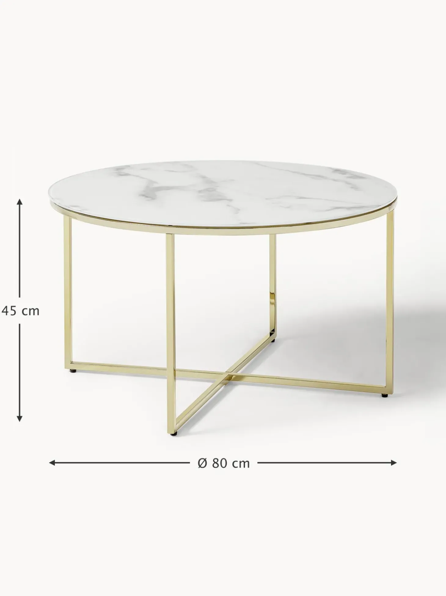 Mesa De Centro Antigua, Tablero De Vidrio En Aspecto Marmol