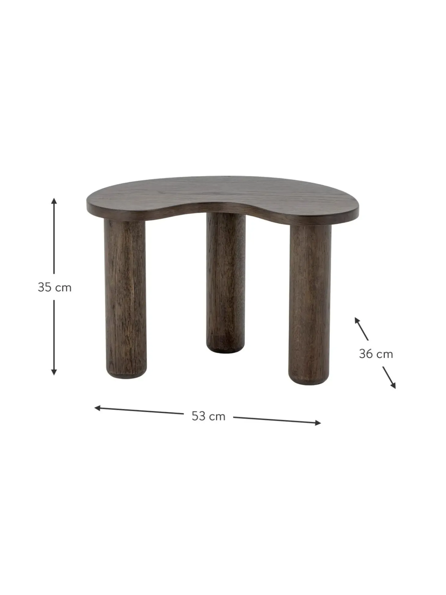 Mesa De Centro De Madera De Caucho Con Forma Organica Luppa