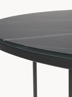 Mesa De Centro Grande Antigua, Tablero De Vidrio En Aspecto Marmol