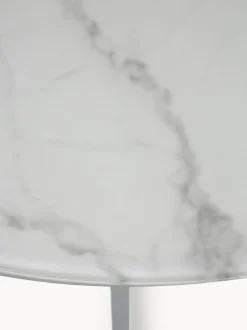 Mesa De Centro Grande Antigua, Tablero De Vidrio En Aspecto Marmol