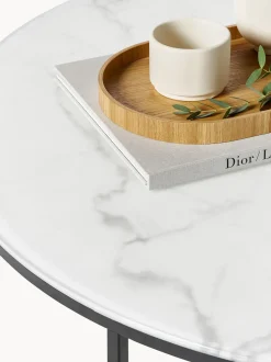 Mesa De Centro Grande Antigua, Tablero De Vidrio En Aspecto Marmol