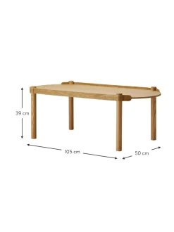 Mesa De Centro Ovalada De Madera De Roble Woody