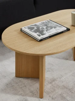 Mesa De Centro Ovalada De Madera Toni