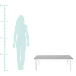 Mesa De Centro Para Exterior Florencia, Con Tablero De Cristal