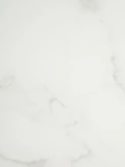 Mesa De Centro Redonda Antigua, Tablero De Vidrio En Aspecto Marmol