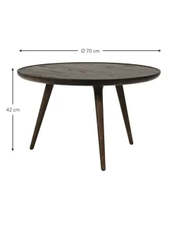 Mesa De Centro Redonda Artesanal De Madera De Roble Accent