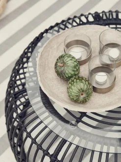 Mesa De Centro Redonda Costa, Con Tablero De Vidrio