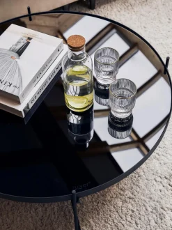 Mesa De Centro Redonda Cupid, Tablero De Vidrio Extraible