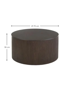 Mesa De Centro Redonda De Madera Nele, Con Espacio De Almacenamiento