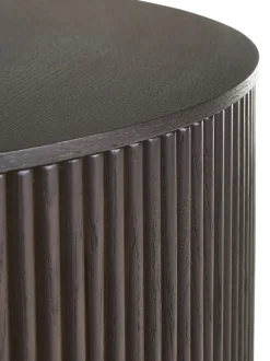 Mesa De Centro Redonda De Madera Nele, Con Espacio De Almacenamiento