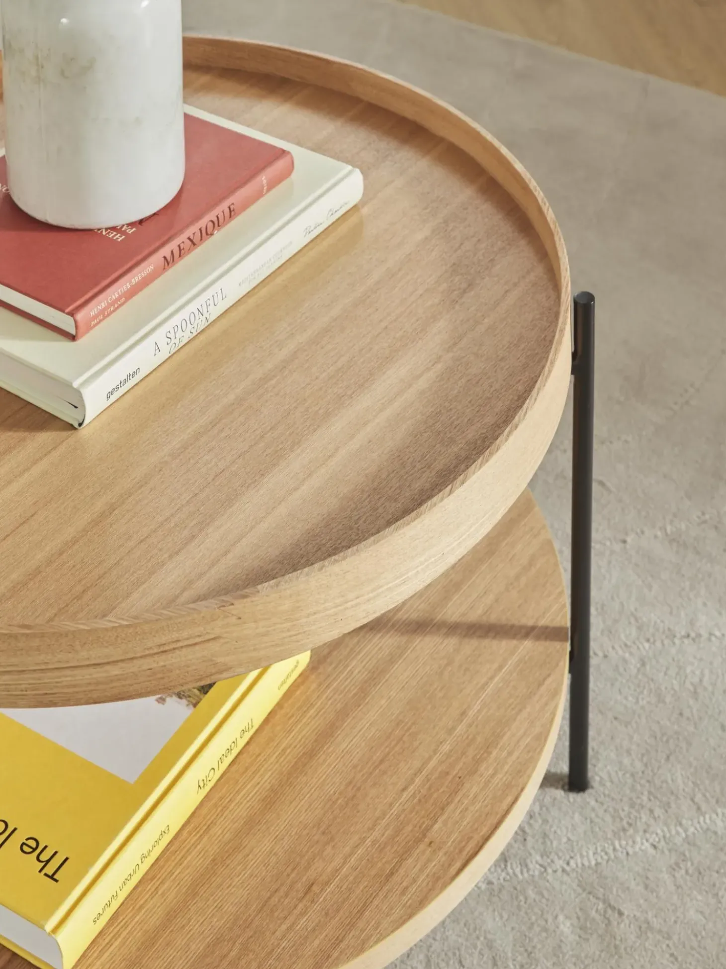 Mesa De Centro Redonda De Madera Renee